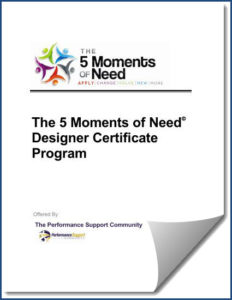 5 Moments of Need Designer Certificate Program September 2018